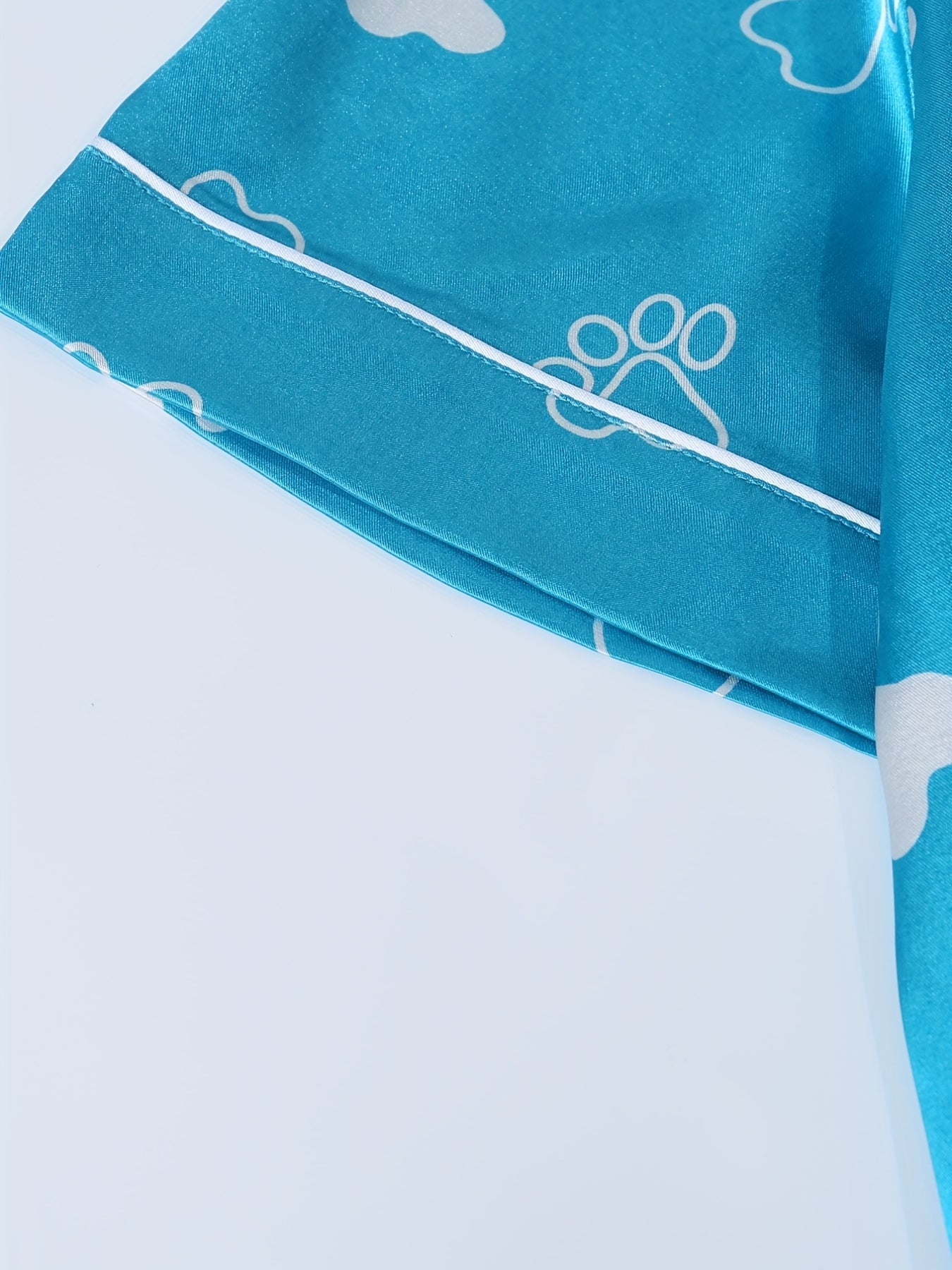 Nightgown Women's Plus Paw Print Nightdress With Pocket
