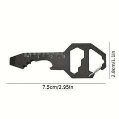 1pc Stainless Steel Cassette Outdoor Tools RV Car Keychain Screwdriver Pendant