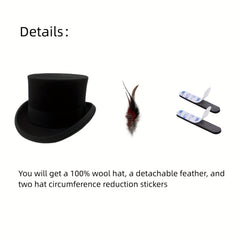 Men's 100 Wool Top Hat Satin Lined Party Dress Hats Derby Hat