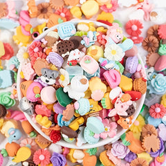 50pcs Resin Mix Cartoon Style Slime Charms DIY Jewelry Making Accessories