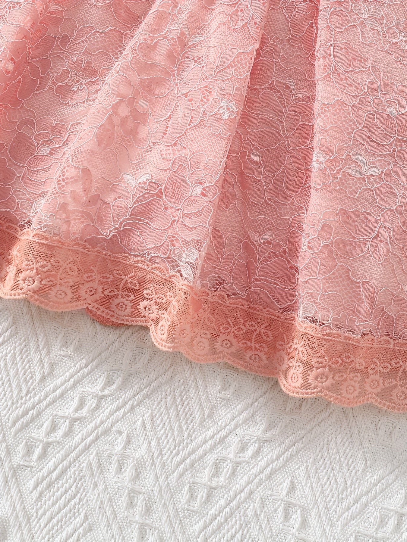 Baby Girl Lace Decor Floral Flutter Sleeve A line Princess Dress