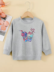 Tie Dye Graphic Sweatshirt for Girls Round Neck Pullover Tops
