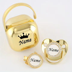 Personalized Baby Pacifier Set with Name, Box & Clip