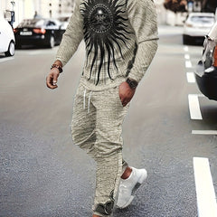 Sun Print Men's 2 Pieces Sweatshirt & Sports Trousers