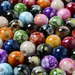 50pcs 8mm Spray Paint Round Beads 13 Colors for Jewelry Making