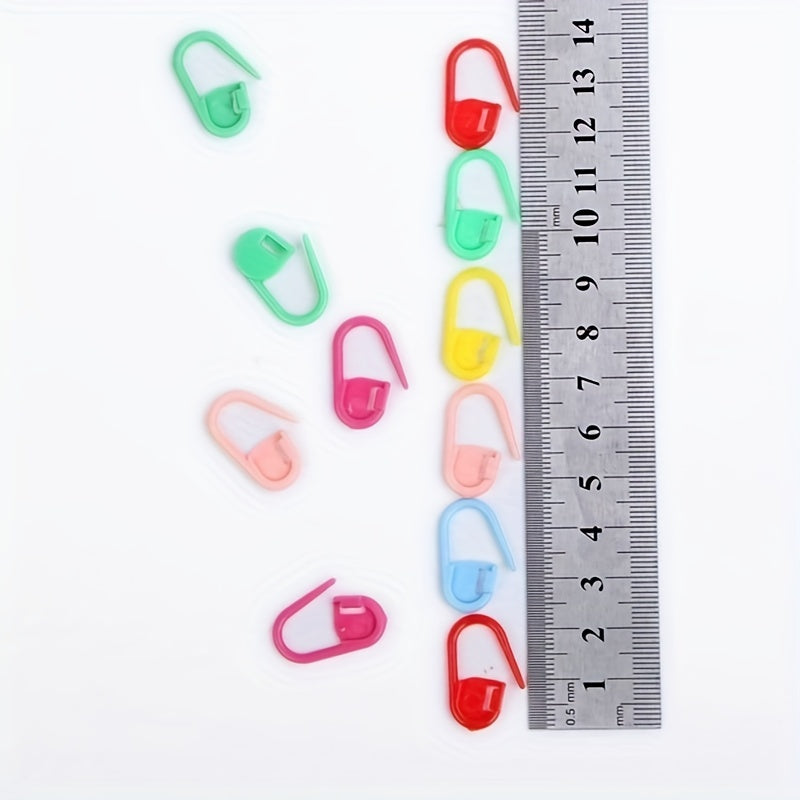 100pcs Colorful Plastic Safety Pins Knitting Markers Crochet Clips
