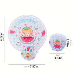 1pc Folding Fan Cartoon Round Fan Portable Mini Cooling Fan