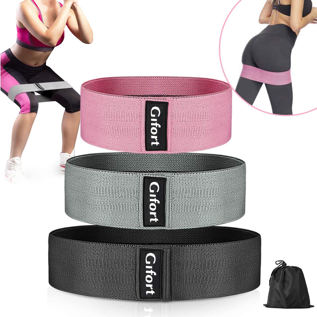 3pcs Non Slip Resistance Band for Leg and Butt Workouts