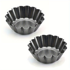 2pcs Reusable Egg Tart Mold Stainless Steel Baking Tool