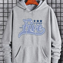Men's Five-Print Hoodie Casual Stretch Hooded Sweatshirt