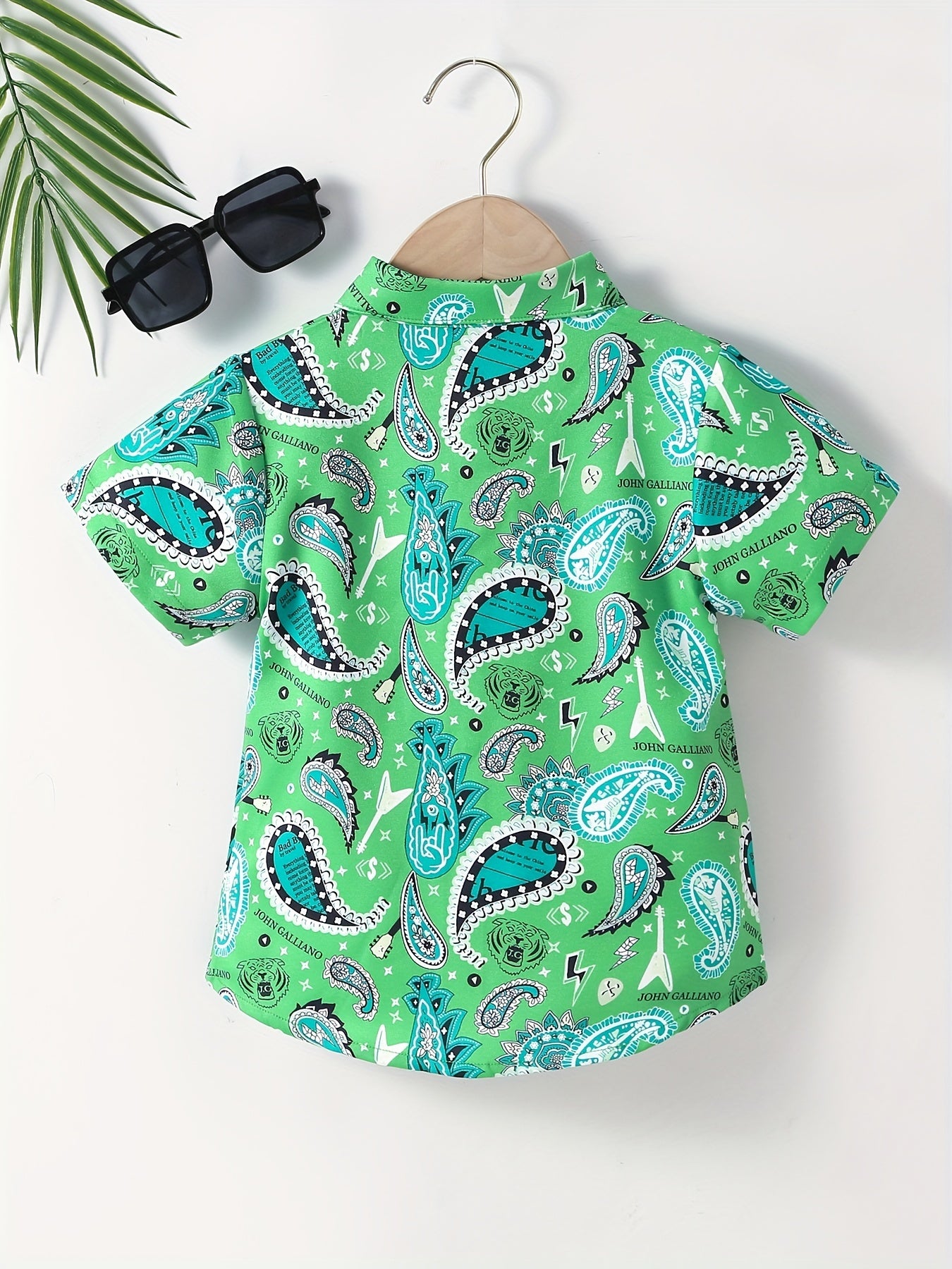 Graphic Print Creative Top Boys Lapel Shirt Summer Clothes