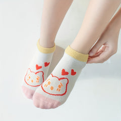 Girls Casual Cartoon Ankle Socks - Comfortable Breathable Cotton Socks
