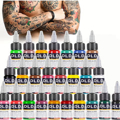 25pcs Professional Tattoo Ink Set Long Lasting Tattoo Painting Pigment