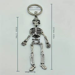 Silver Skeleton Keychain Bag Pendant For Men