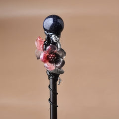 Natural Crystal Wand Cosplay Halloween Scepter Witch Cane Gift