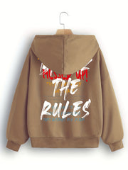 Solid Hoodies Zip-Up Sweatshirt with Pockets