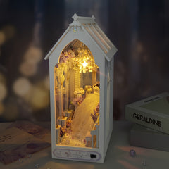 DIY Dollhouse Kit Wedding Scene with Chandelier & Floral Decor