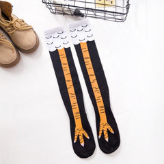 3 Pairs Women's Chicken Legs Knee High Novelty Socks