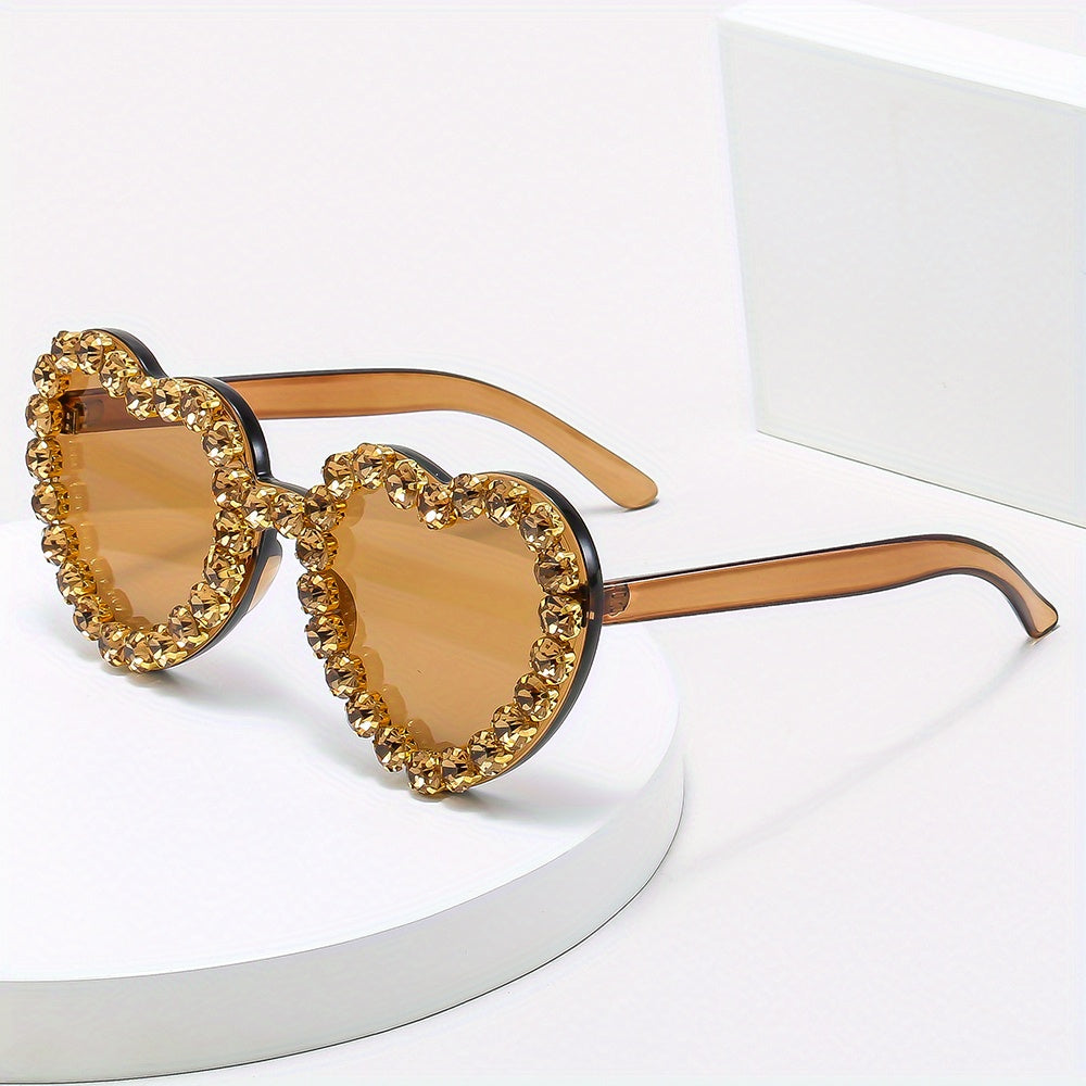 Y2K Heart Sunglasses Rhinestone Candy Glasses UV400
