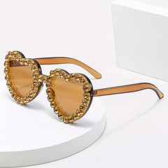 Y2K Heart Sunglasses Rhinestone Candy Glasses UV400