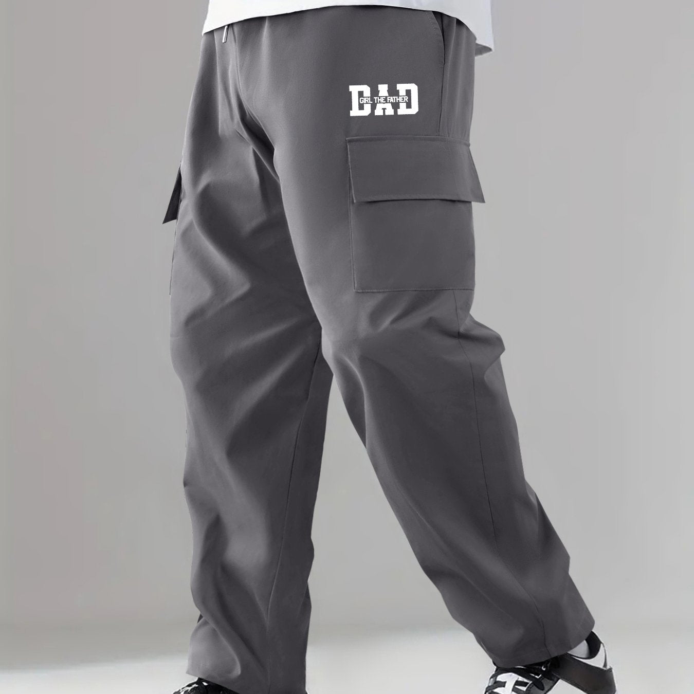 Cargo Pants Men Flap Pocket Trousers Casual Outdoor Work Streetwear Hip Hop