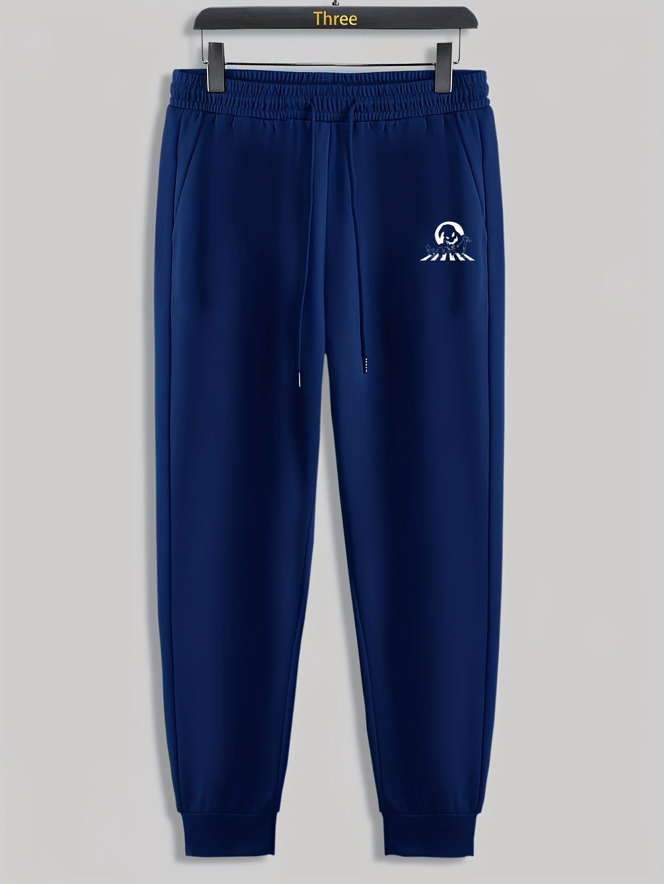 Ghost Print Men's Drawstring Sweatpants Loose Casual Trousers