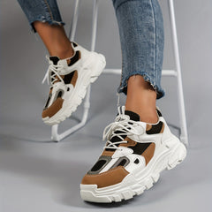 Women's Mesh Chunky Sneakers Lace Up Platform Shoes