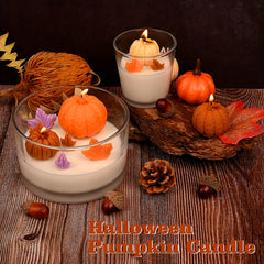 4pcs Pumpkin Candle Holder Silicone Molds Maple Leaf 3D for Resin Casting