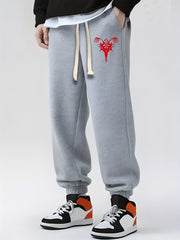 Ethnic Print Drawstring Sweatpants Loose Fit Casual Joggers