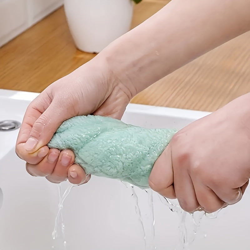 10pcs Double Sided Absorbent Dishwashing Towel