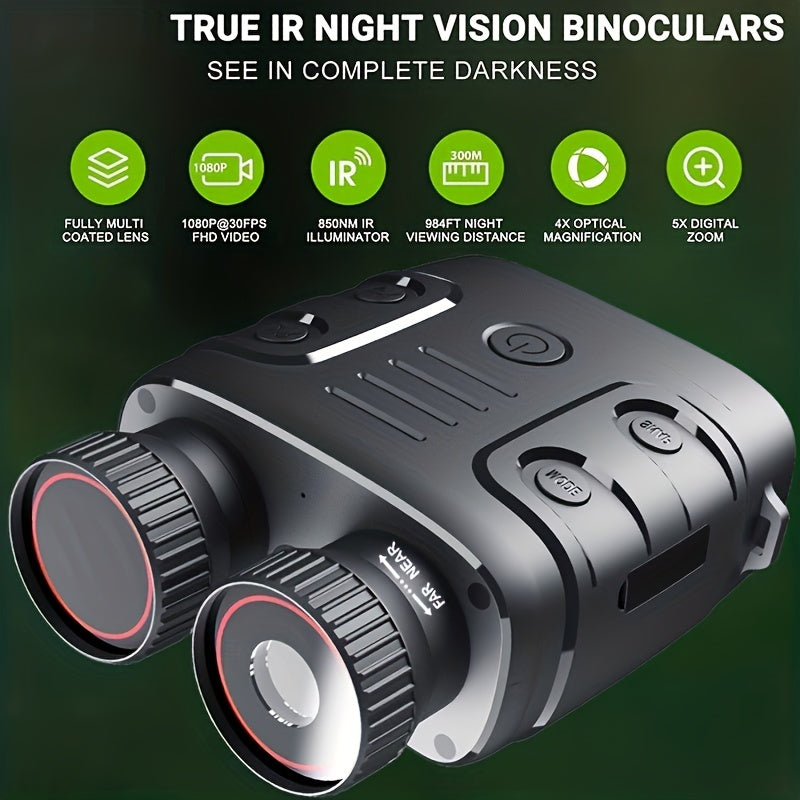 R18 HD Night Vision Goggles 5X Zoom 1080P Dual-Use Outdoor Camping