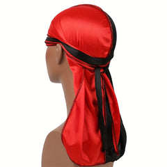 Silk Satin Braided Pirate Hat Long Tail Durag Turban