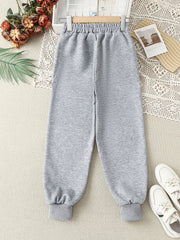Girls' Heart Graphic Joggers High Waist Trousers Comfort Loose Sweatpants