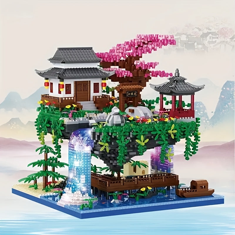 Peach Blossom Pool DIY Building Blocks Creative Puzzle Adults Puzzle Toys