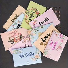 10pcs Anime Blessing Words Greeting Card Birthday Thank You Holiday Gift