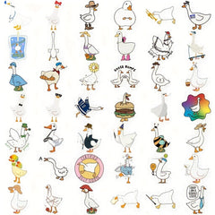 54pcs Funny Goose Stickers, Silly Goose Drives This, Hats Burgers Construction