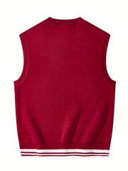 Men's V Neck Smile Pattern Vest Couple Clothes