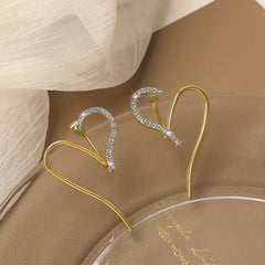 Heart Shaped Rhinestone Earrings
