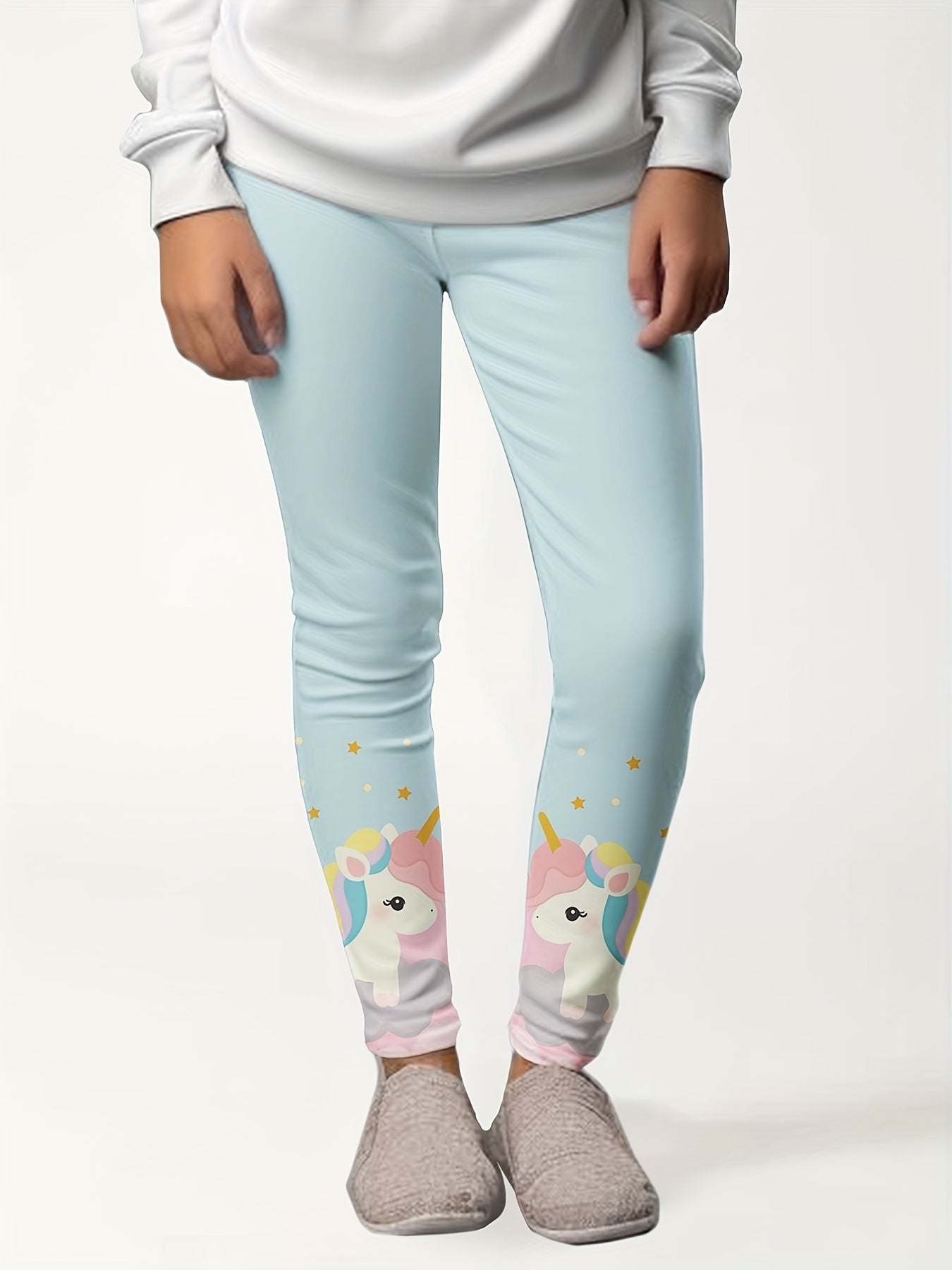 Unicorn Print Leggings Girls Thick Leggings Spring Fall Winter