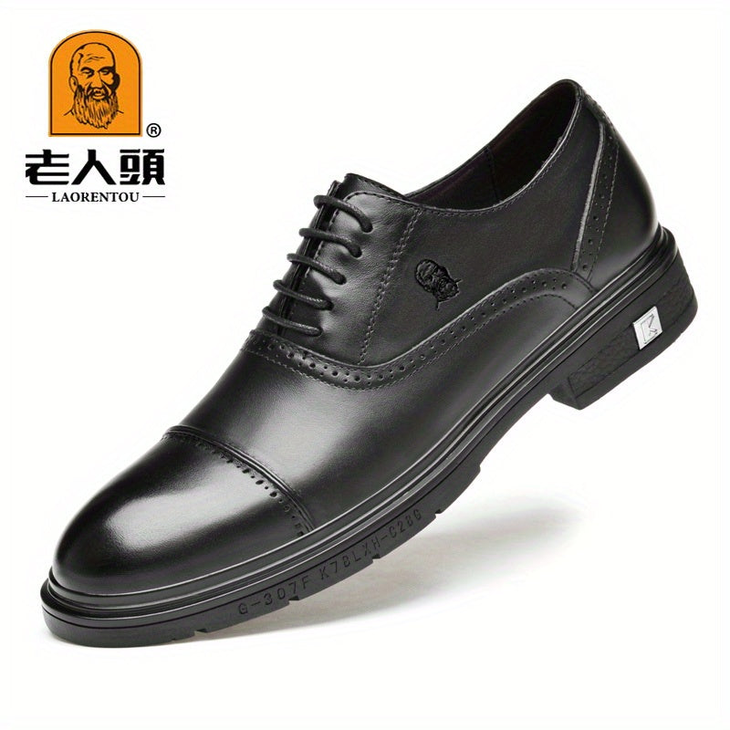LAORENTOU Men's Leather Oxford Shoes Lightweight Formal Shoes