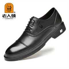 LAORENTOU Men's Leather Oxford Shoes Lightweight Formal Shoes