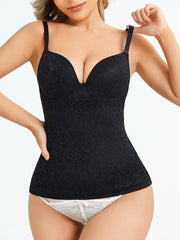 Lace Stitching Shaping Cami Tops V Neck Tummy Control Slimmer Top