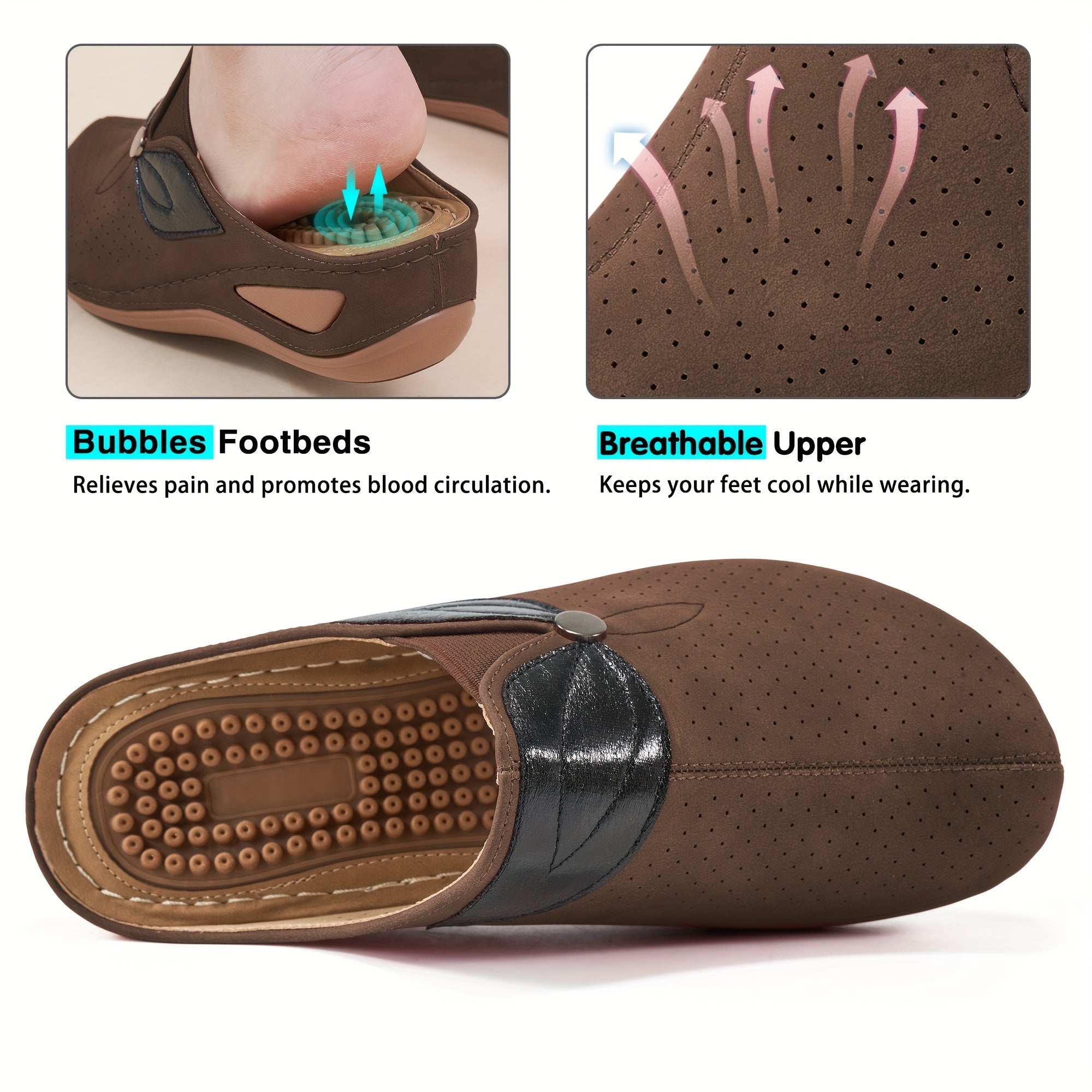 Mesh Breathable Sports Sandals Faux Leather Slippers Non Slip Beach Slides