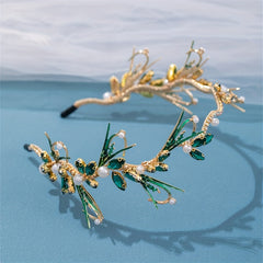 Green Rhinestone Crystal Princess Hair Hoop for Girls