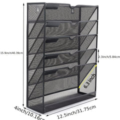5-Layer Wall-Mounted File Rack Mail Rack Organizer
