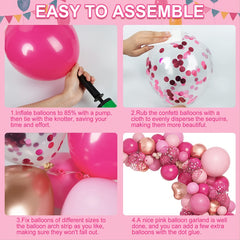 162 Pink Balloon Ring Arch Set for Princess Parties & Birthdays