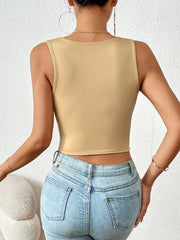 Square Neck Crop Tank Top for Women