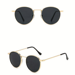Round Metal Frame Sunglasses Retro Anti Glare Glasses UV400