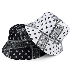 Retro European American Printed Cashew Bucket Hat Outdoor Travel Sun Hat