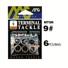 6pcs Big Game Terminal Tackle Ring Stainless Steel Open Split Ring